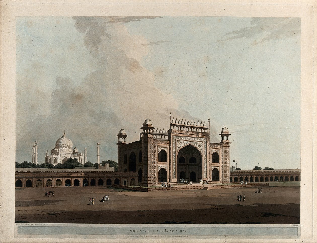 De Taje Mahal, in Agra door Thomas Daniell