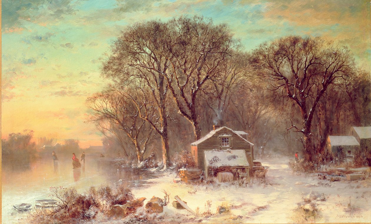 Winter in Malden, Massachusetts, 1864 door Thomas Doughty