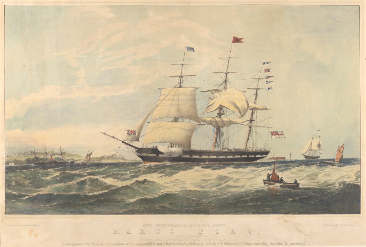 Het beroemde klipperschip Marco Polo door Thomas Dove