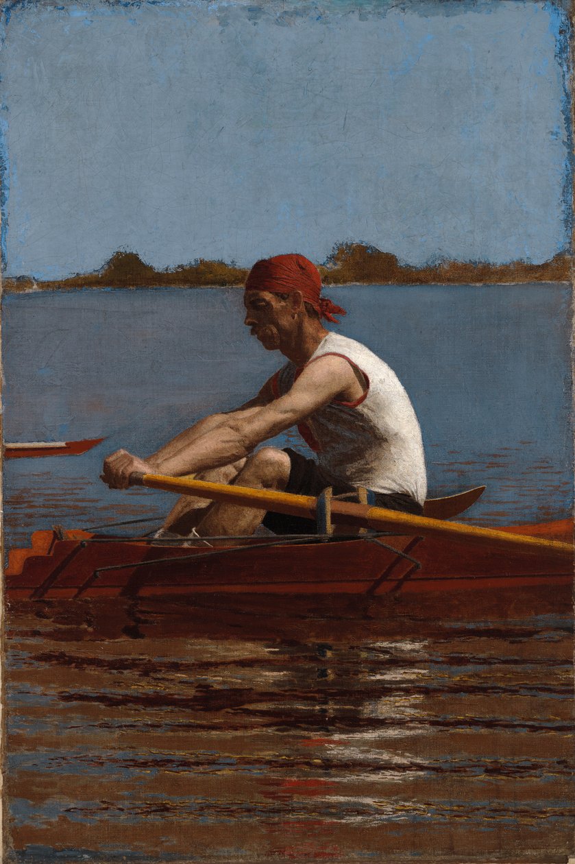 John Biglin in een enkele skiff door Thomas Eakins
