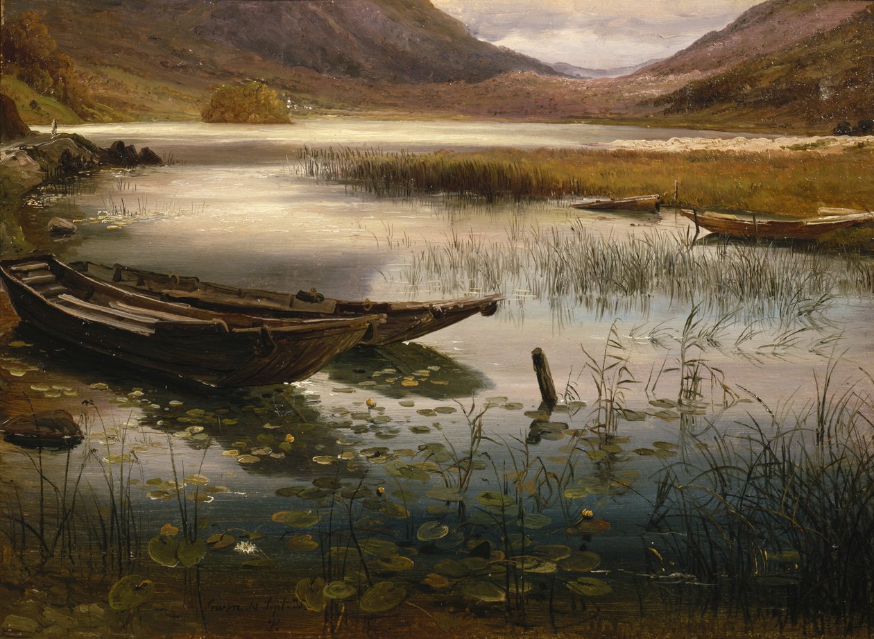 Boten en Waterlelies door Thomas Fearnley