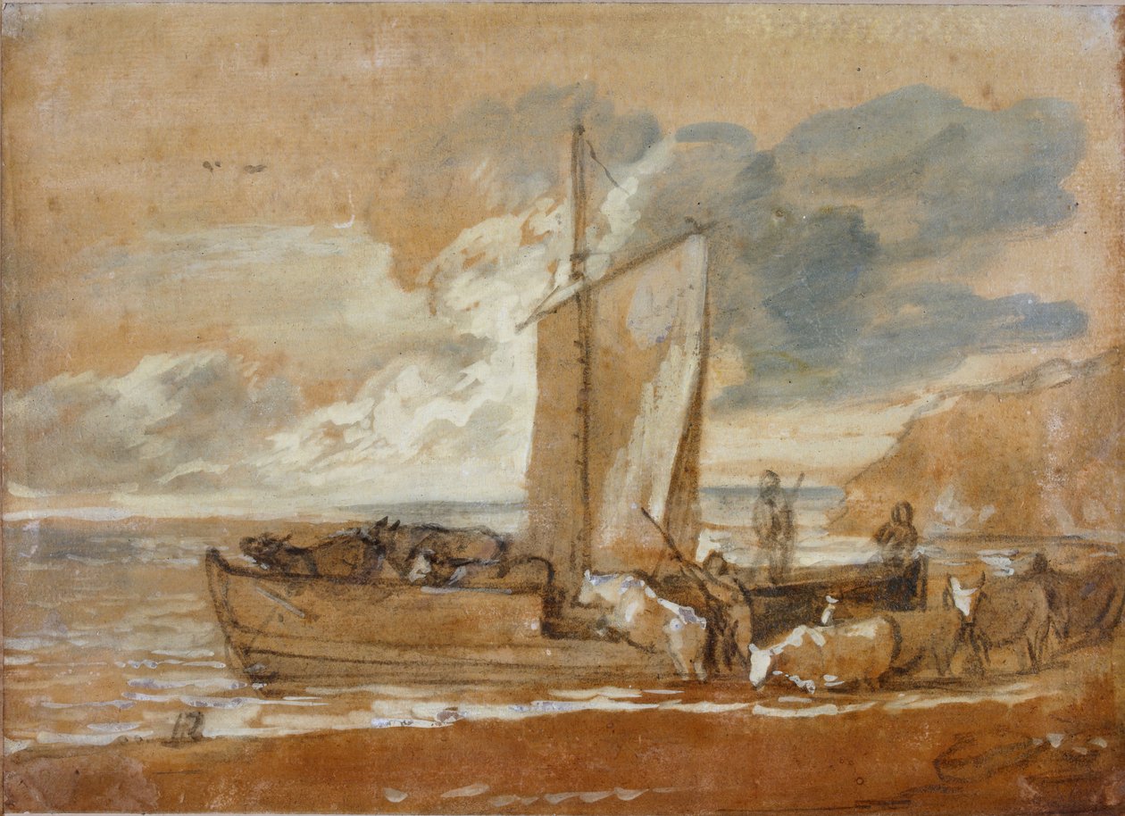 Een veerboot voor vee, 1784-1788 door Thomas Gainsborough