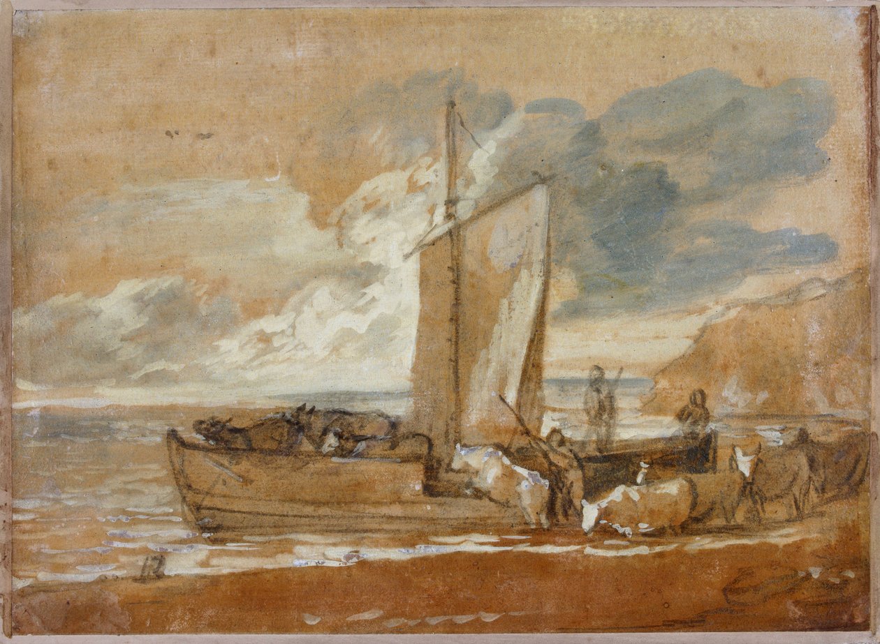 Een veerboot voor vee, 1784-1788 door Thomas Gainsborough