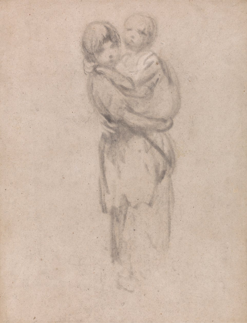 Een Jong Meisje dat een Kind Vasthoudt door Thomas Gainsborough