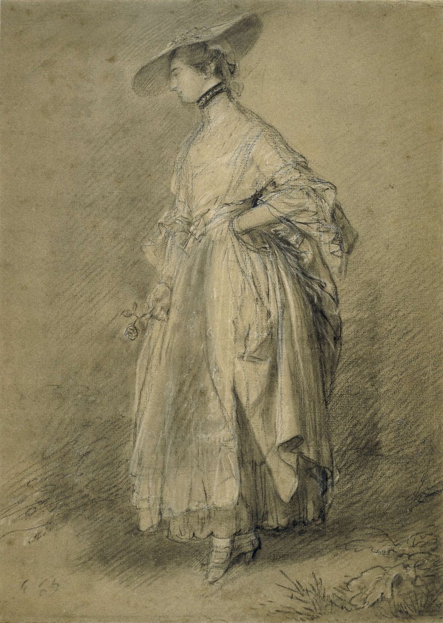 "Een vrouw met een roos" door Thomas Gainsborough