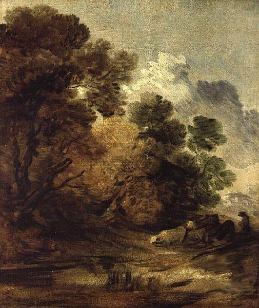 Herder die vee naar een poel drijft door Thomas Gainsborough