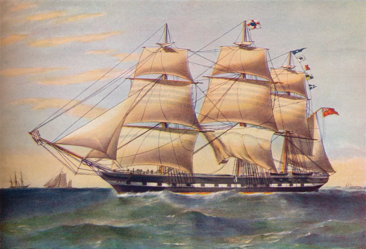 Clipper Schip, Sussex, ca. 1853 door Thomas Goldsworth Dutton
