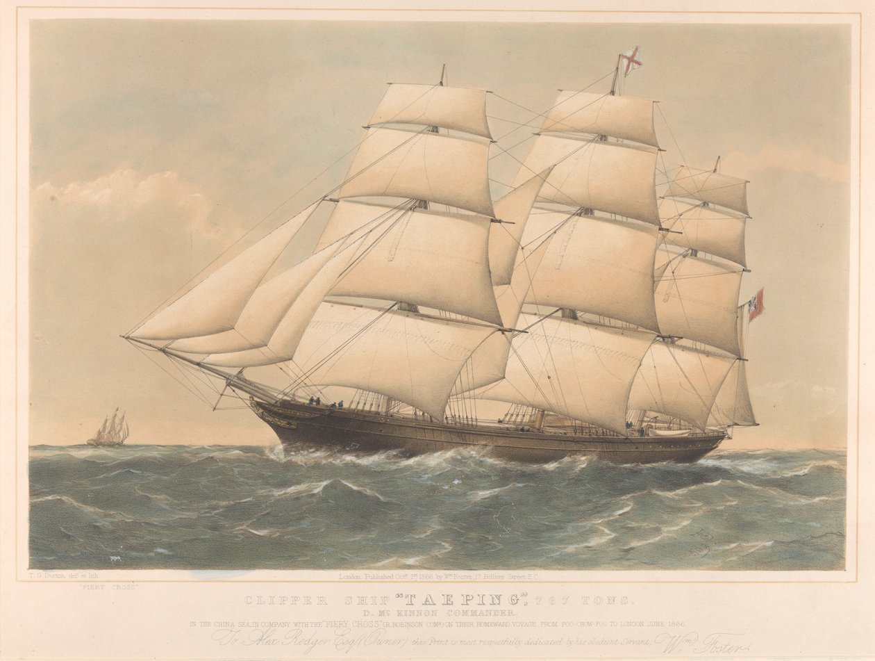 Clipper Schip Taeping, 767 Ton door Thomas Goldsworth Dutton