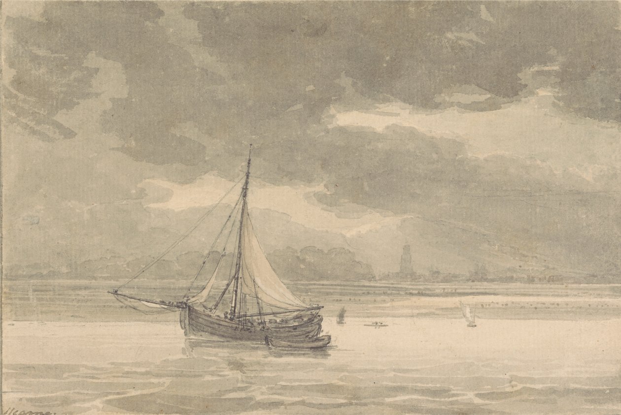 De Theems vanaf de Ship Inn, Greenwich door Thomas Hearne
