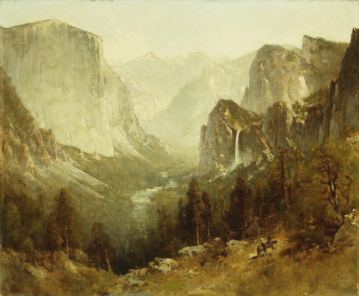 Jacht in Yosemite door Thomas Hill