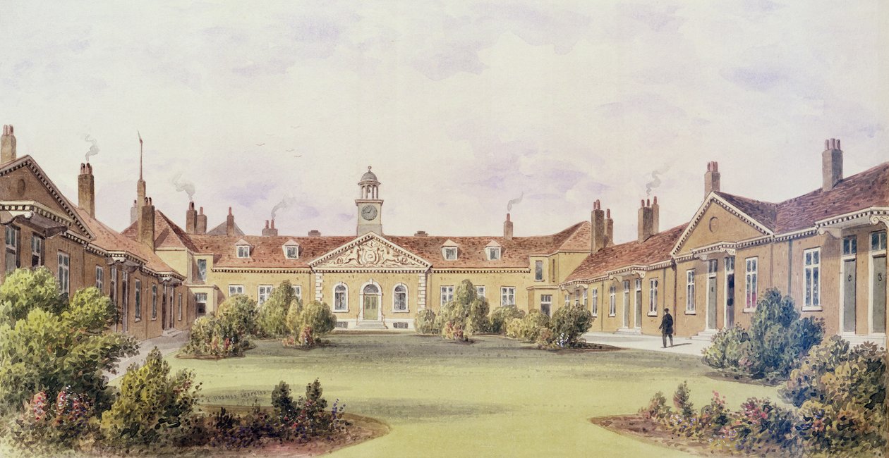 Emanuel Hospital, Tothill Fields, 1850 door Thomas Hosmer Shepherd