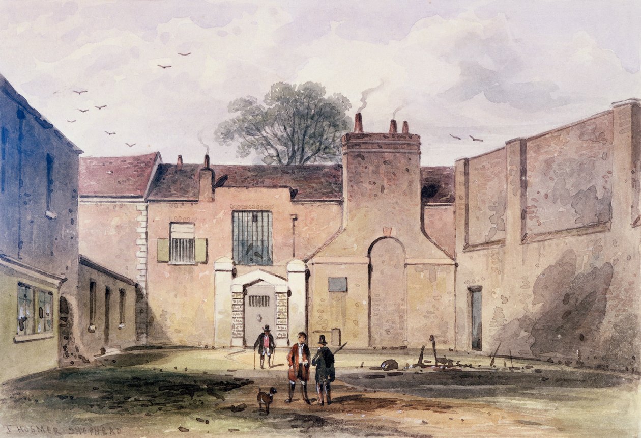 Ingang van de Tothill Fields gevangenis, 1850 door Thomas Hosmer Shepherd