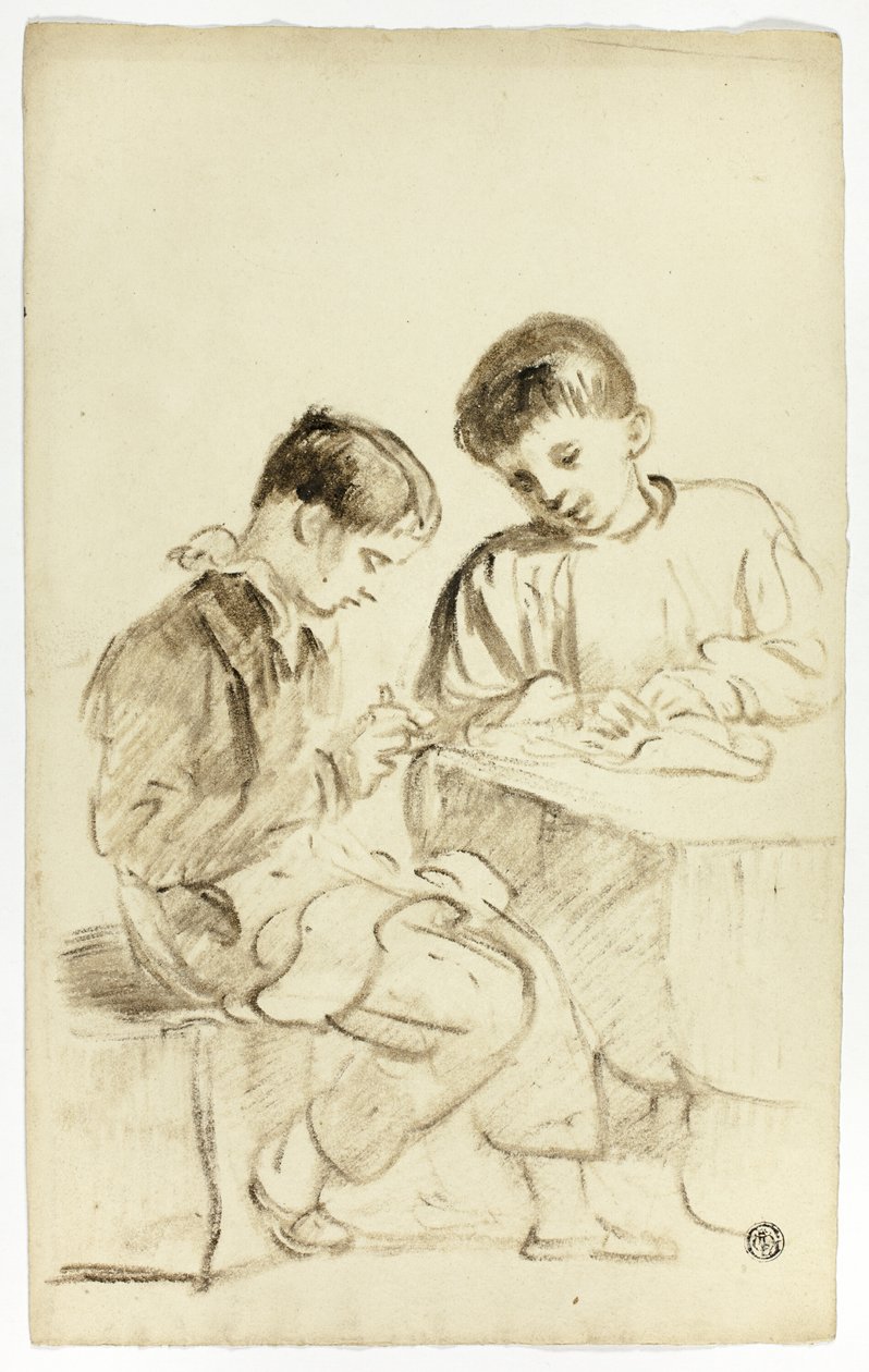 Twee schooljongens door Thomas Jones Barker
