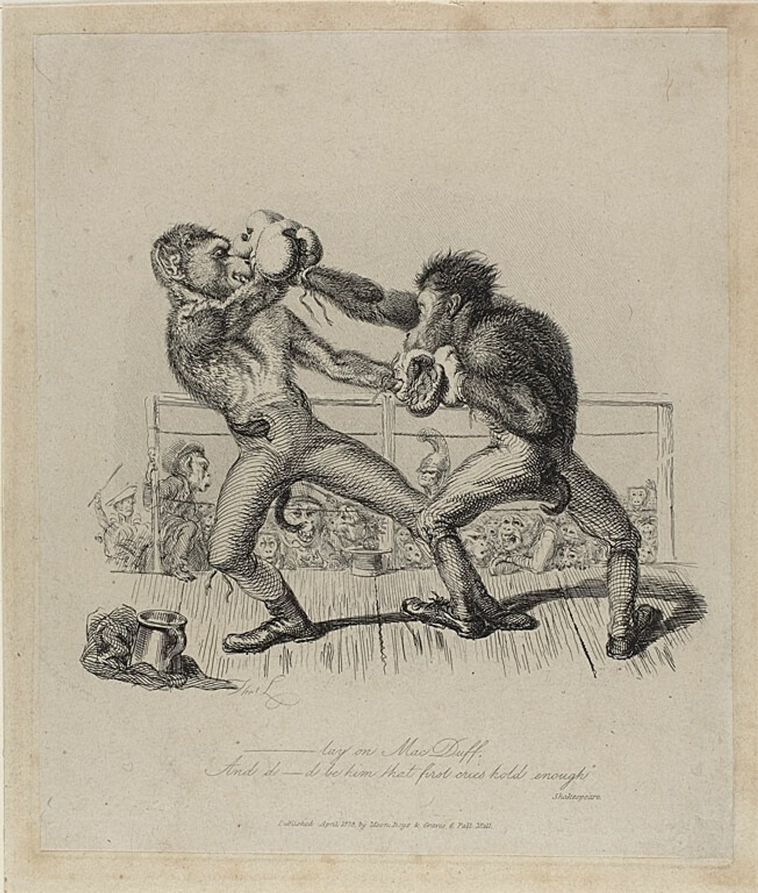 Apen Boksen, van Monkey-ana door Thomas Landseer
