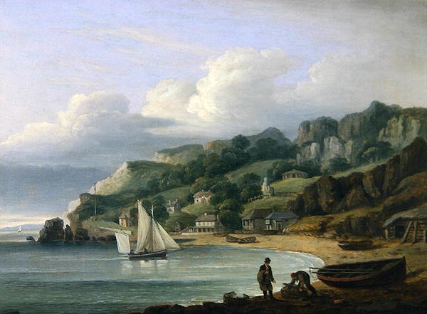 Babbacombe Beach, Devon door Thomas Luny