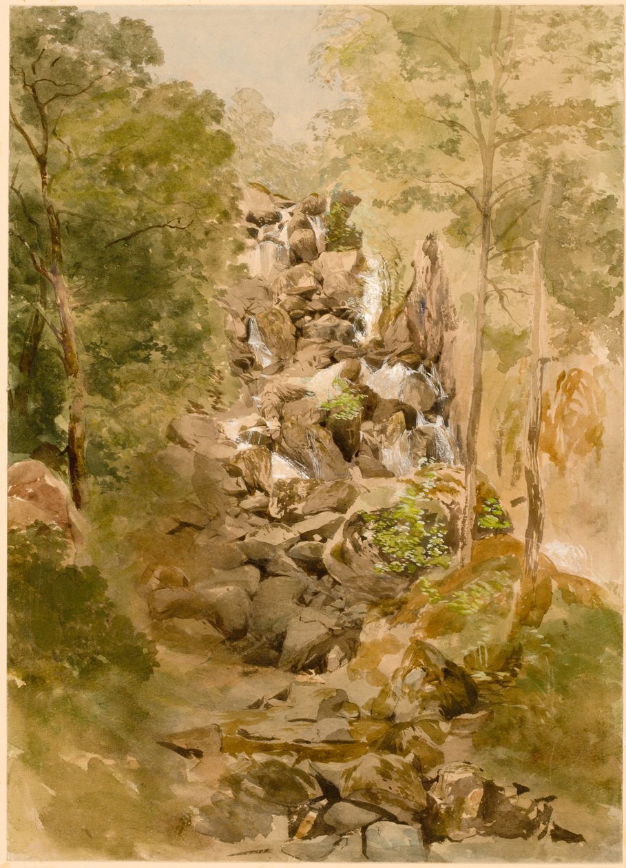 Landschap met Waterval door Thomas Miles Richardson