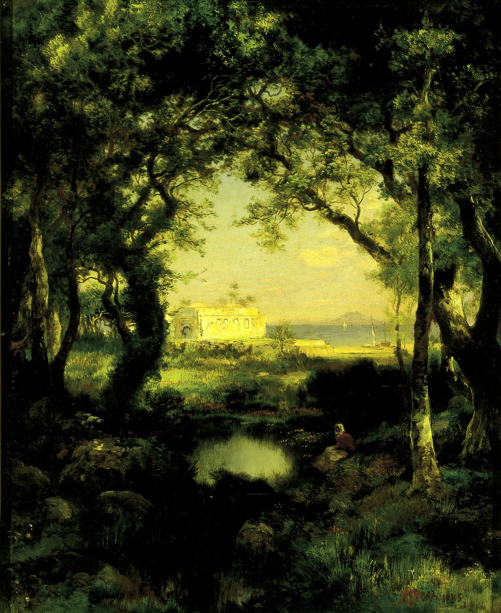Een Mexicaanse haciënda, Lake Cuitzeo door Thomas Moran