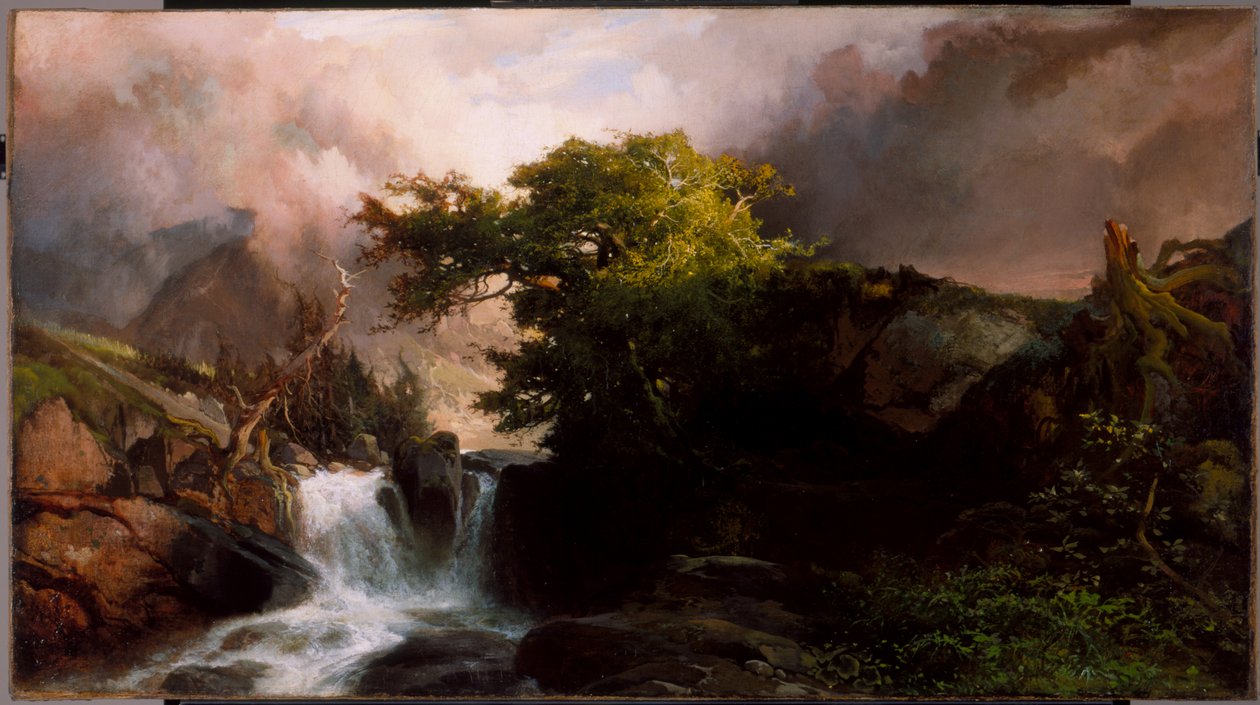 Een bergstroom, 1869 door Thomas Moran