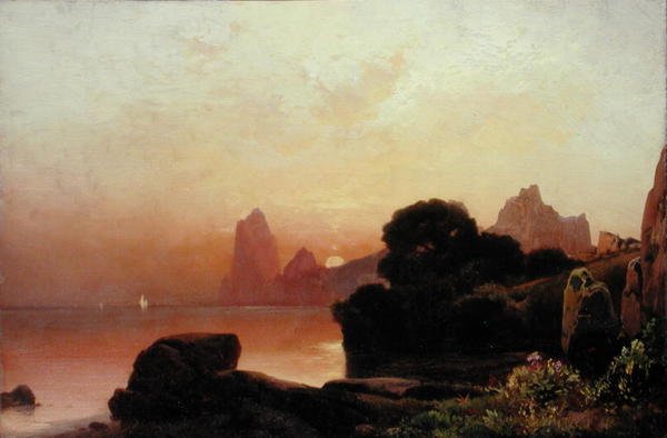 Een zomerochtend aan de kust door Thomas Moran