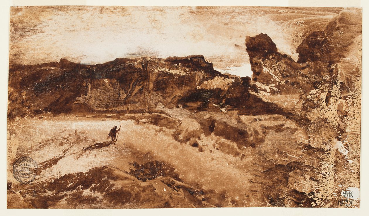 In de Woestijn, Arizona door Thomas Moran