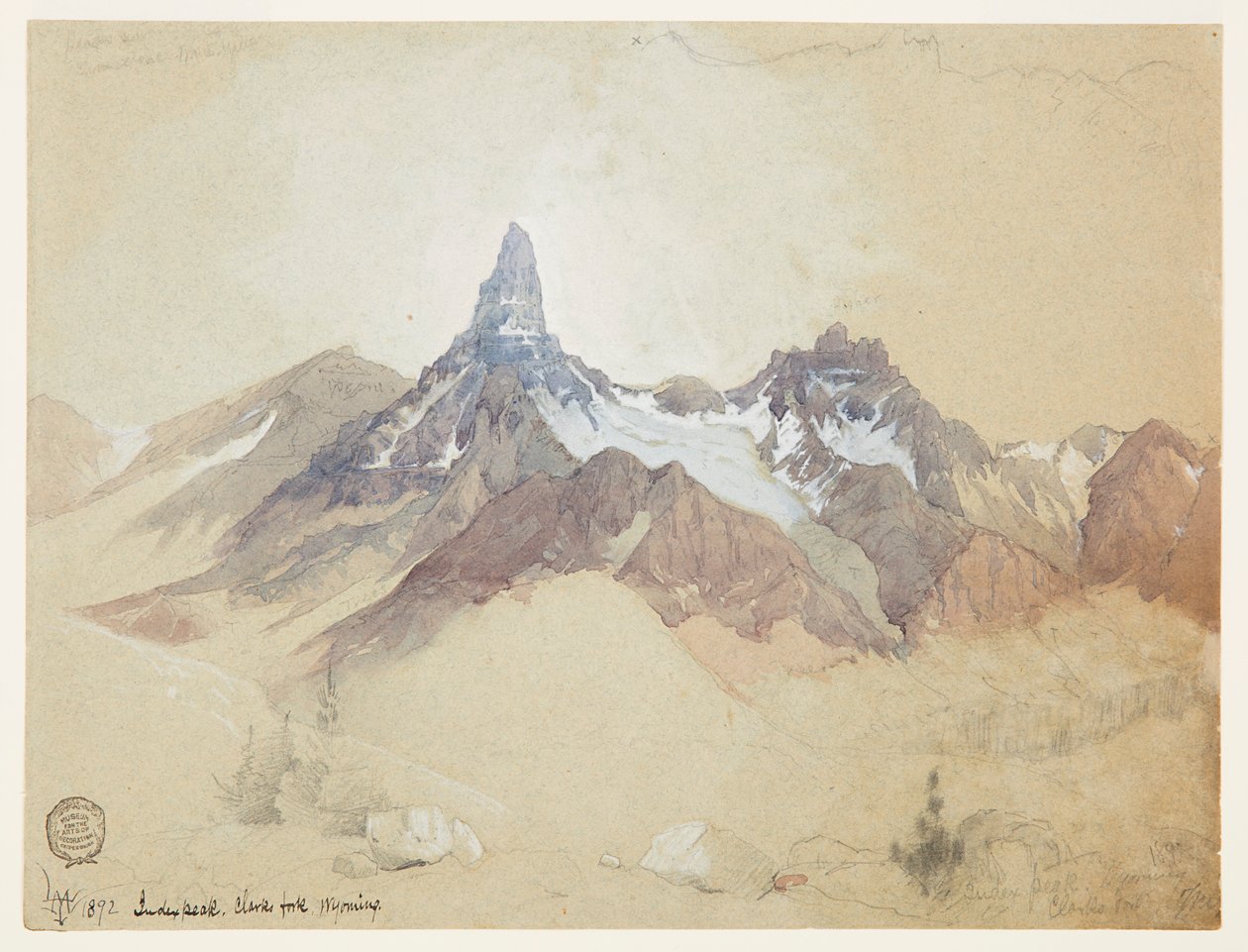 Index Peak, Clarks Fork, Wyoming door Thomas Moran