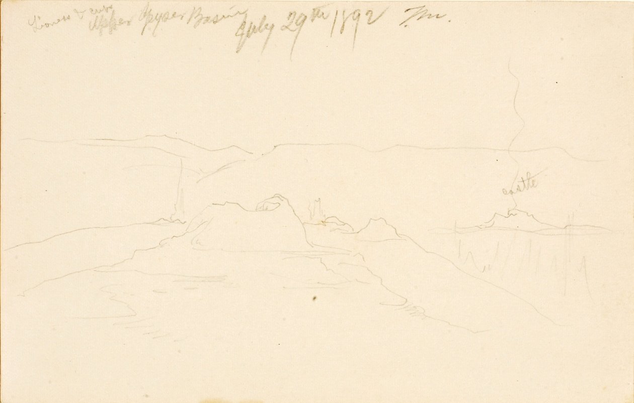 Leeuwin en welpen, Upper Geyser Basin door Thomas Moran