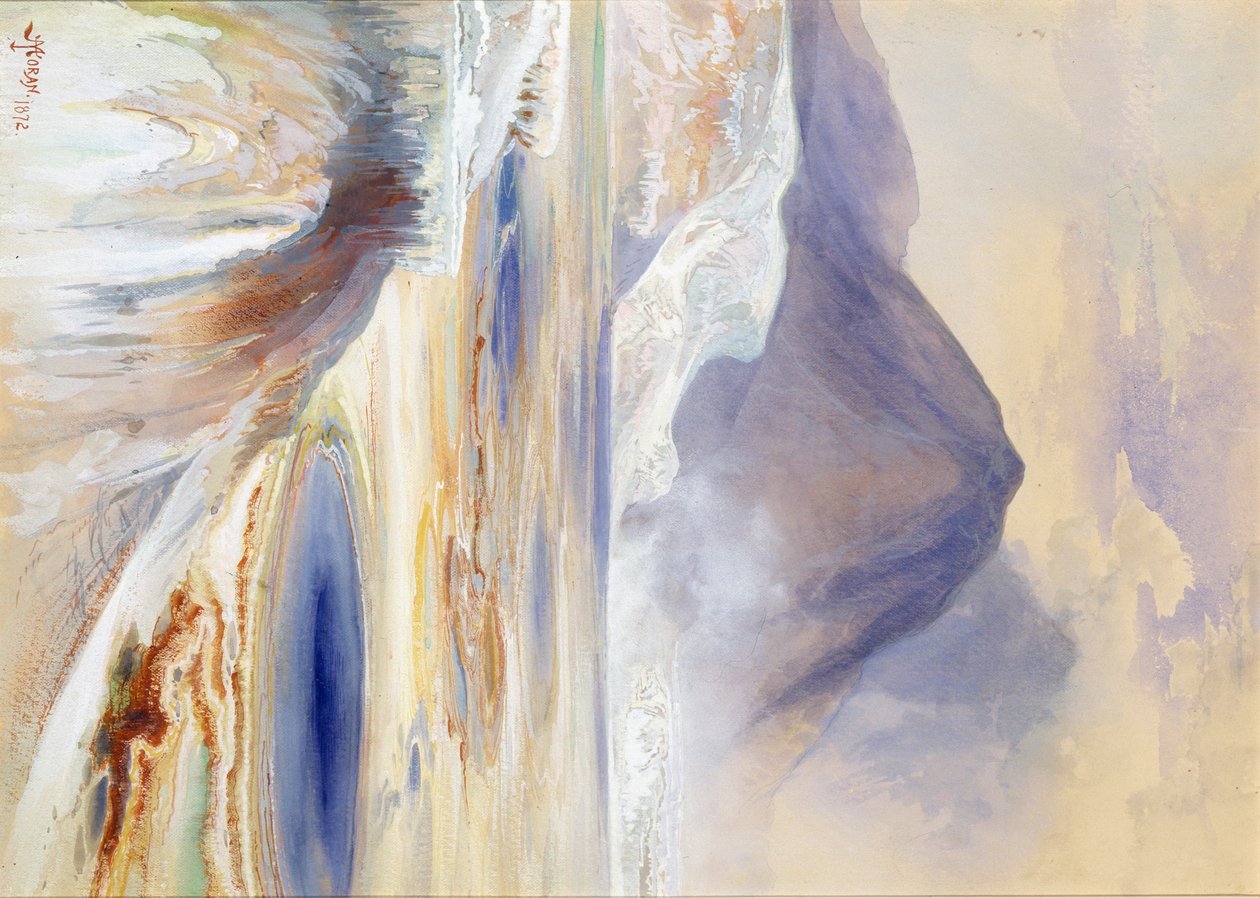 Mammoth Hot Springs, Yellowstone, 1872 door Thomas Moran