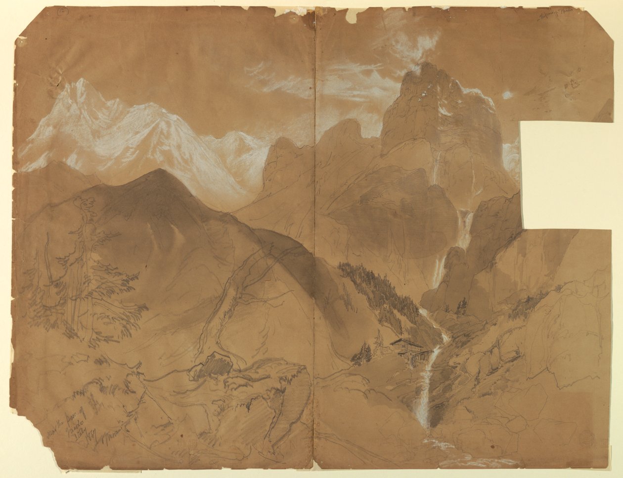 Bij de Pas van Faido, Italië door Thomas Moran