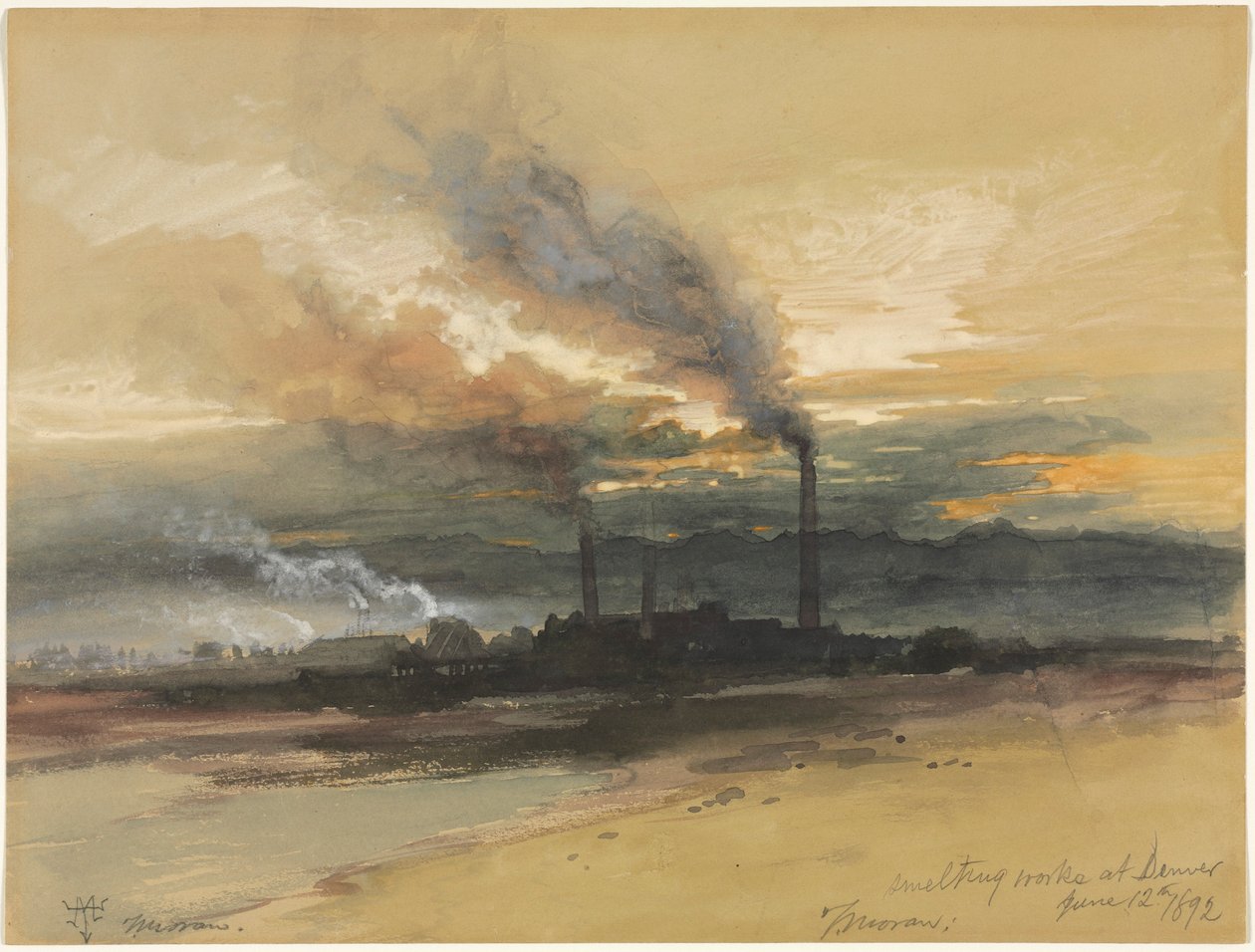 Smelterij Denver door Thomas Moran