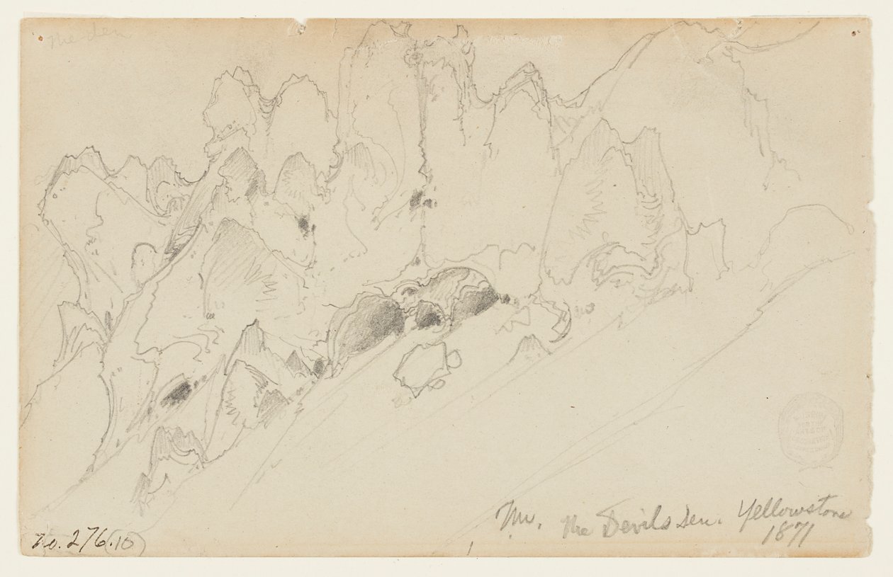 Het hol van de duivel, Yellowstone door Thomas Moran