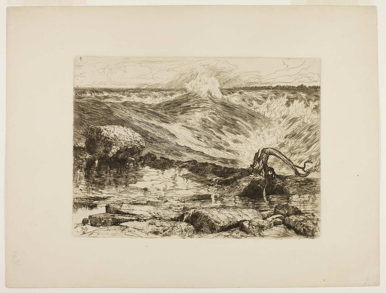 De stroomversnellingen boven Niagara door Thomas Moran