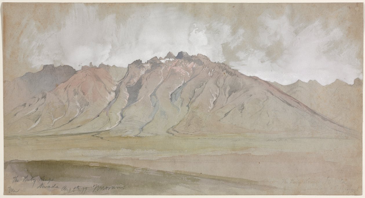De Ruby Range, Nevada, 1879 door Thomas Moran