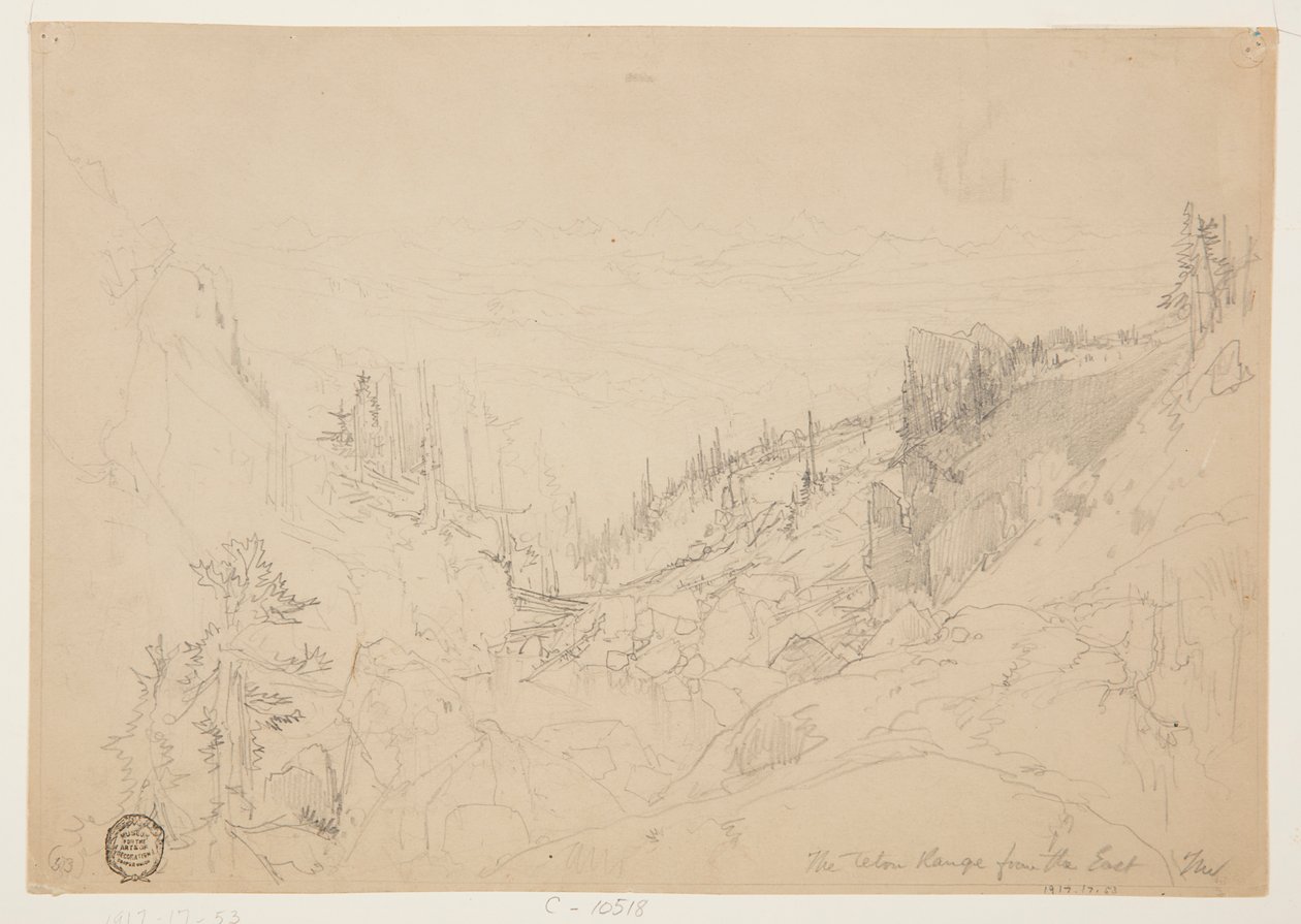Het Teton-gebergte vanuit het oosten door Thomas Moran