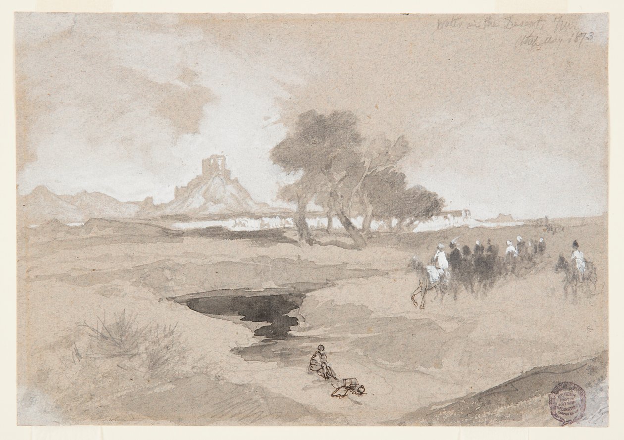 Waterput in de woestijn, Utah door Thomas Moran