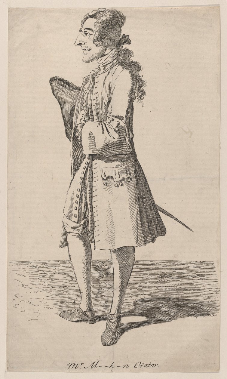 Macklin Orator, 1750-80 door Thomas Patch