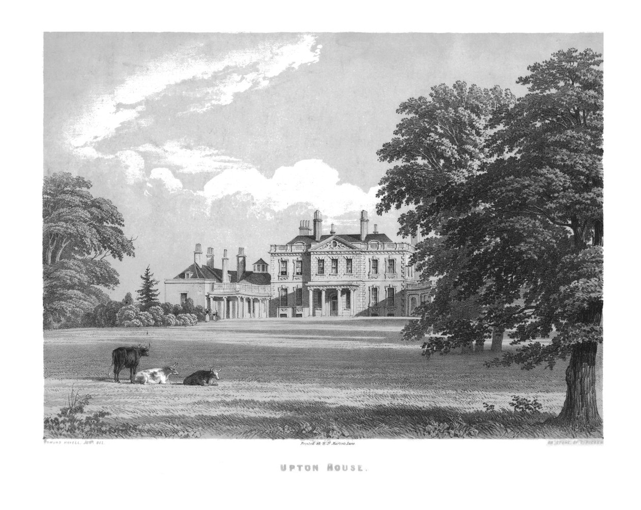 Upton House, midden 19e eeuw door Thomas Picken