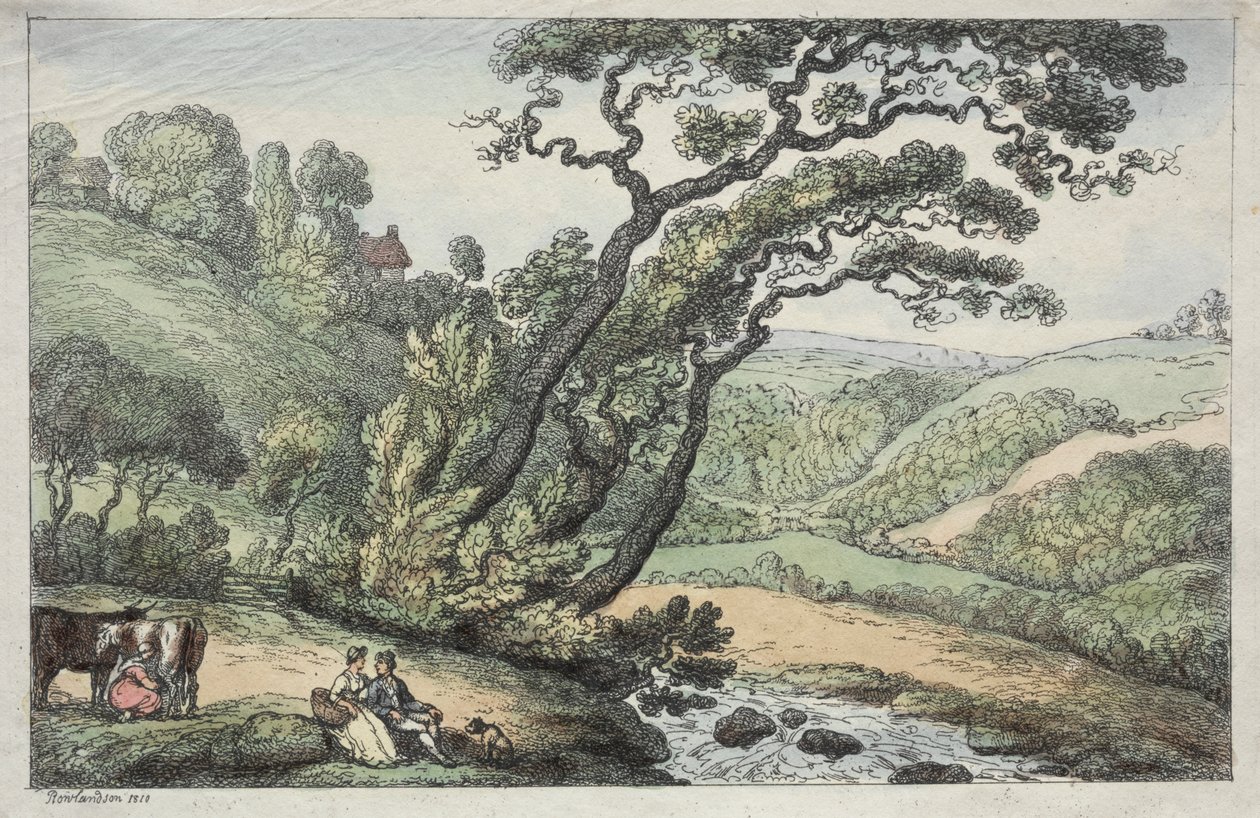 Een Cornish Uitzicht door Thomas Rowlandson