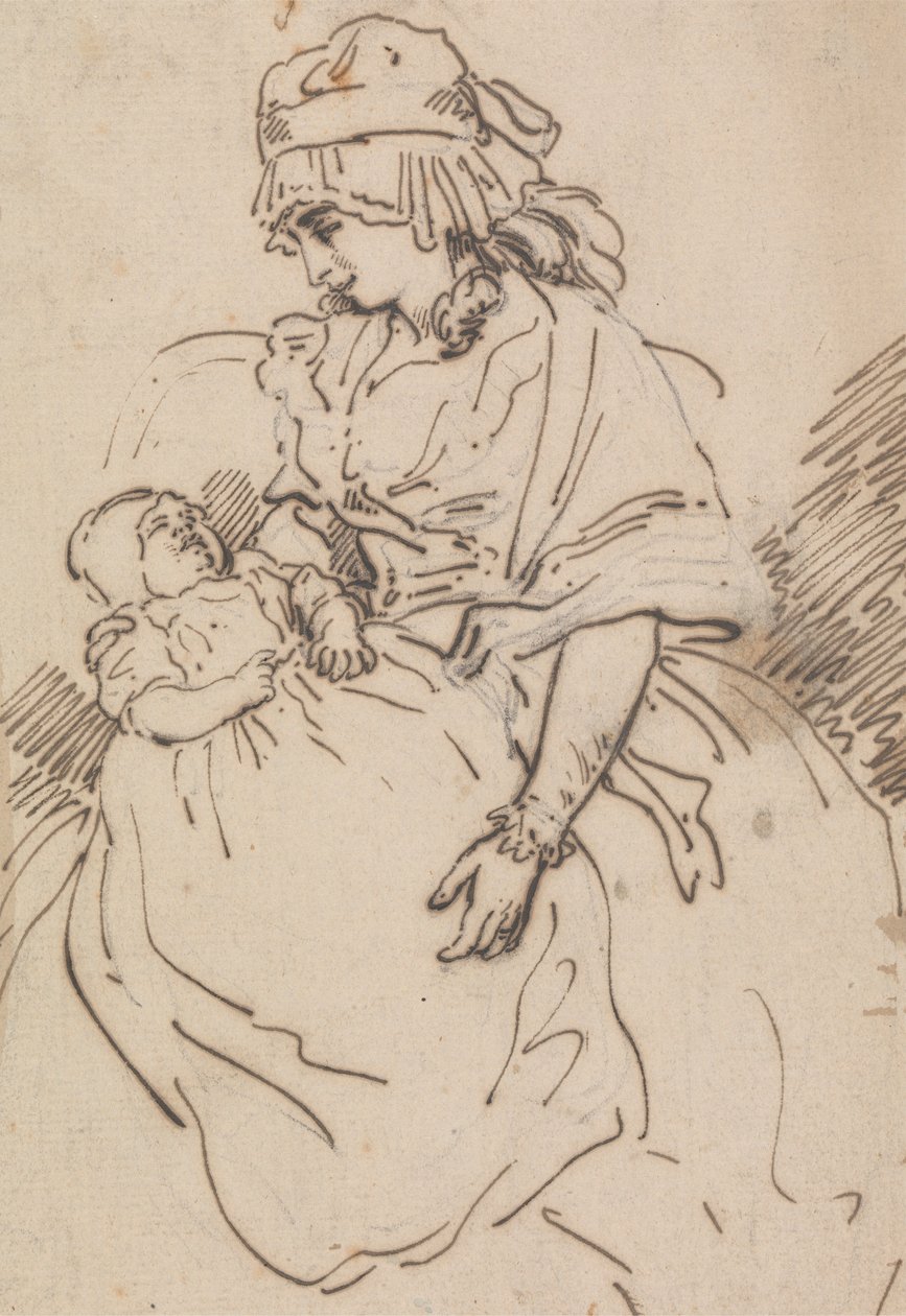 Een Moeder en Kind door Thomas Rowlandson