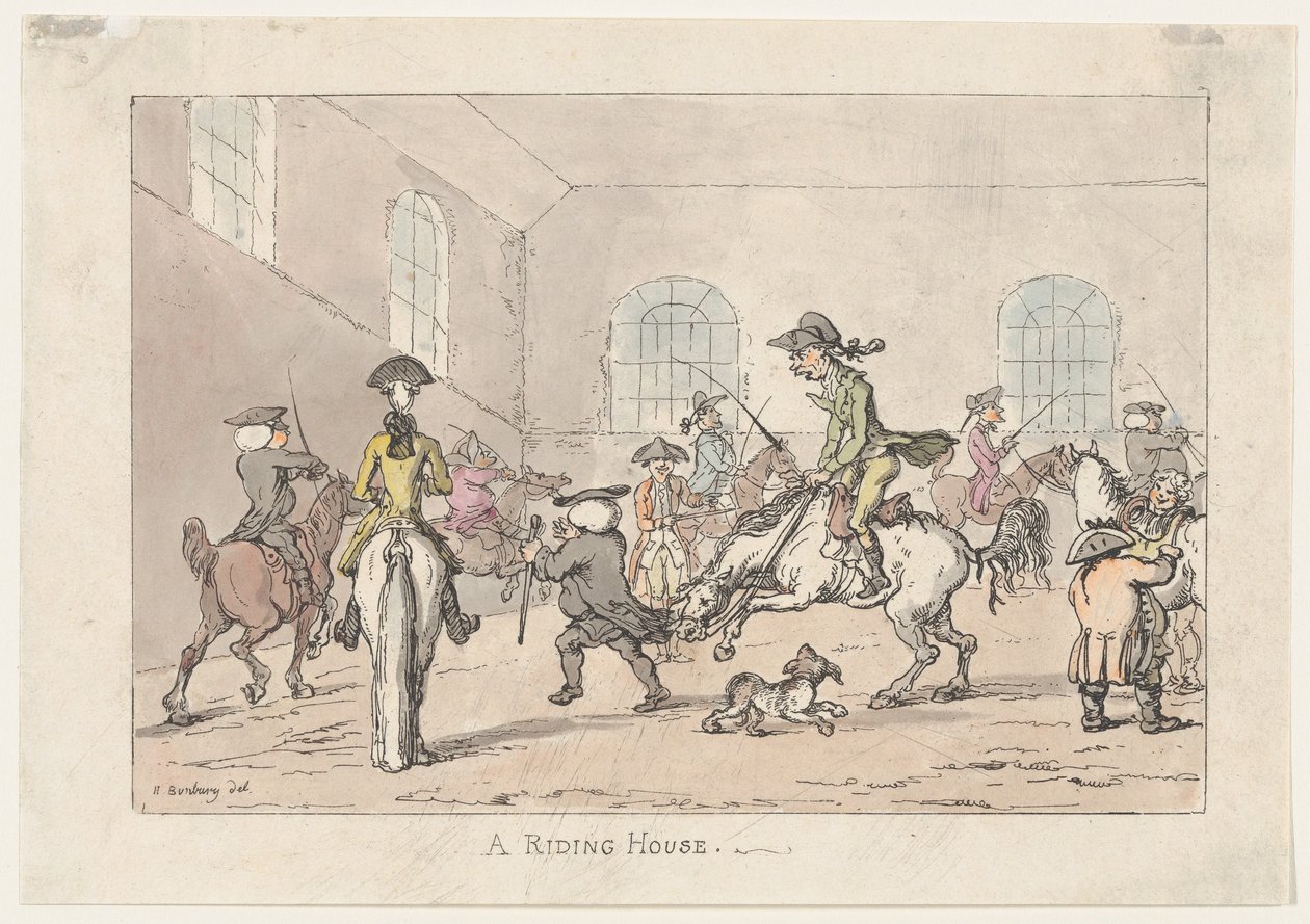 Een rijschool door Thomas Rowlandson