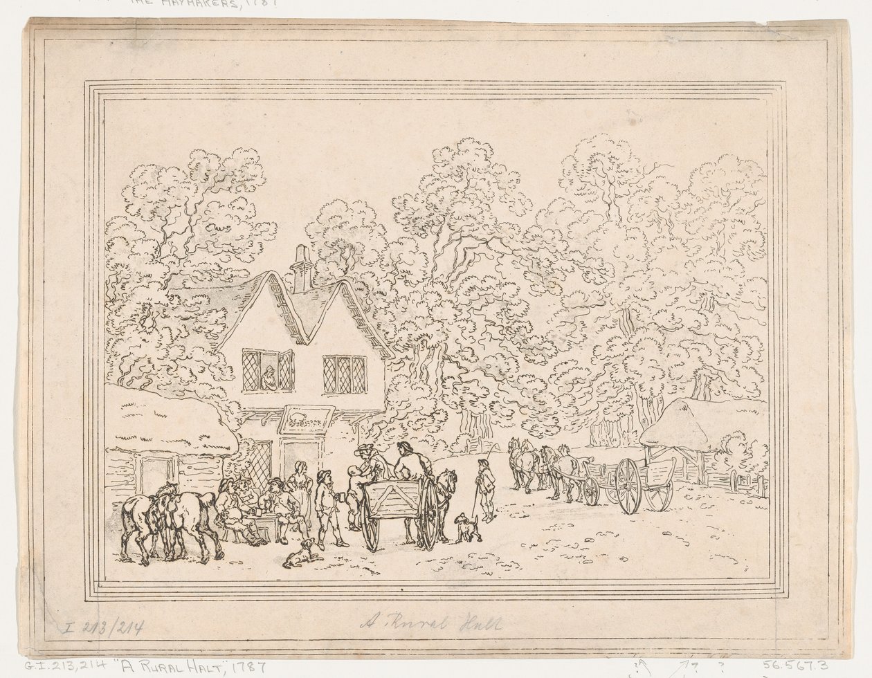 Een landelijke halte door Thomas Rowlandson