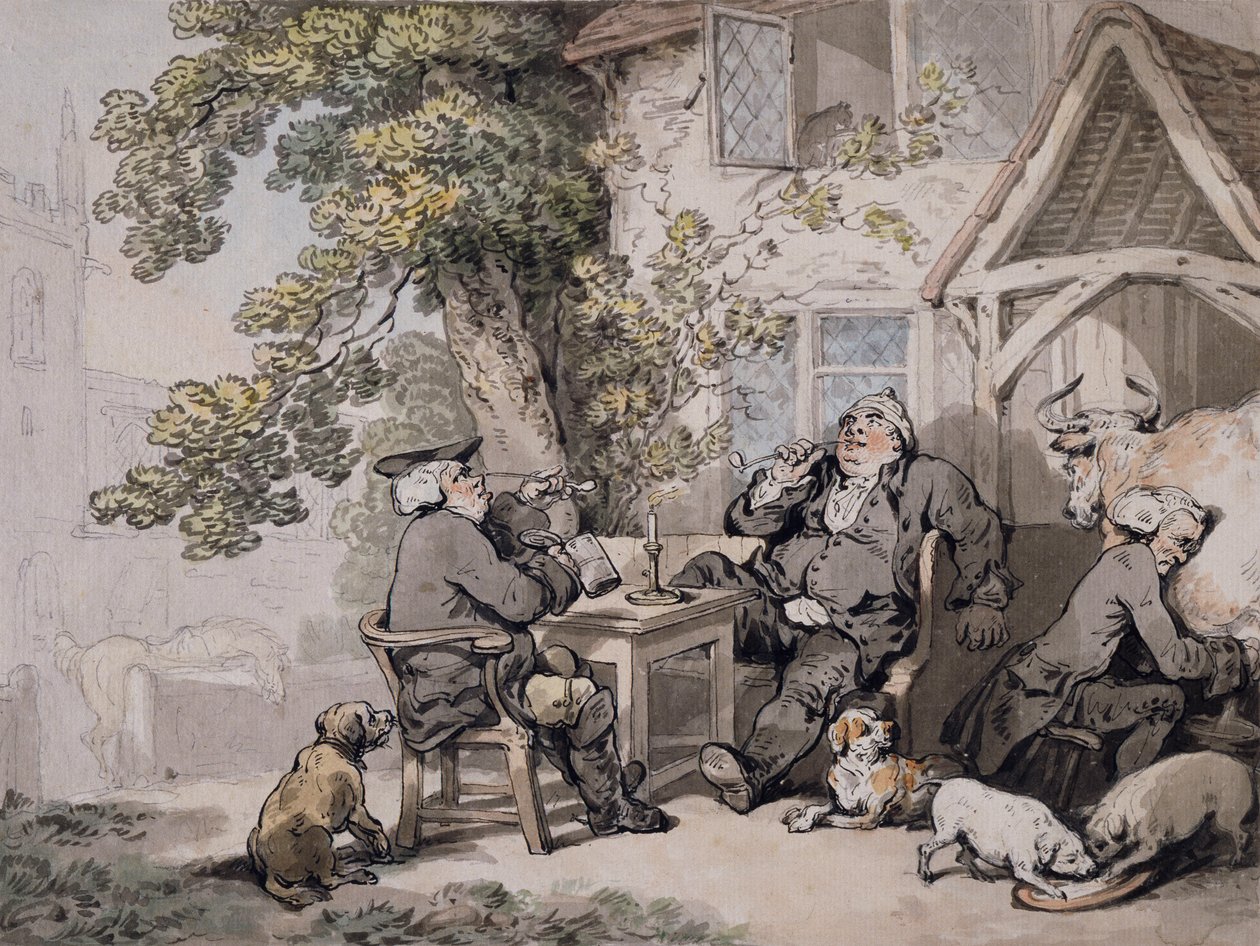 Kroegpolitici, ca. 1785-90 door Thomas Rowlandson