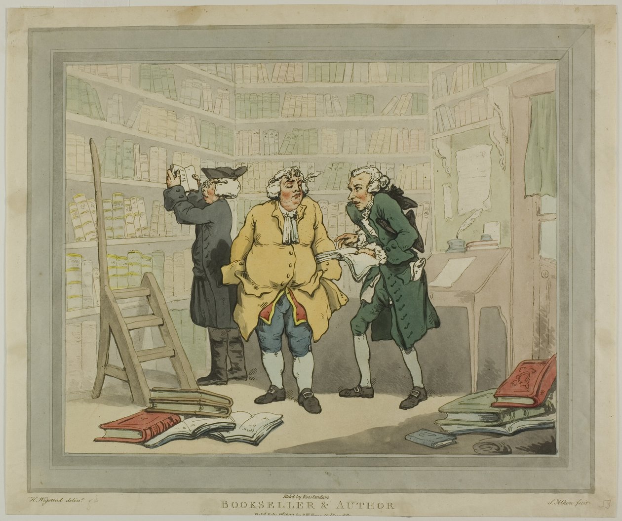 Boekverkoper en auteur door Thomas Rowlandson