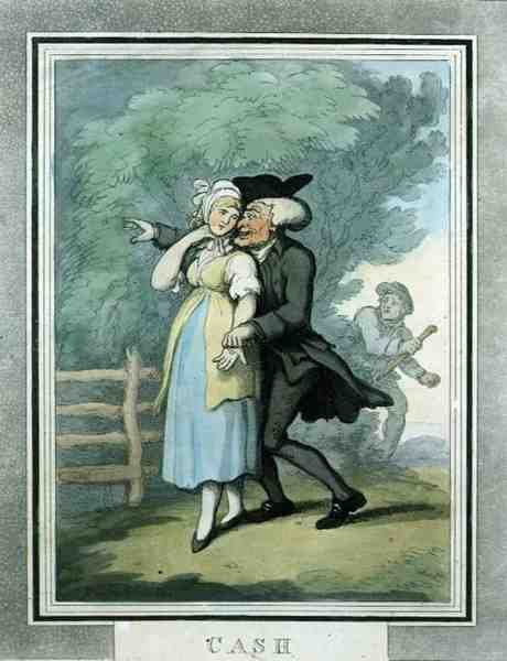 Cash, uitgegeven door Rudolph Ackermann door Thomas Rowlandson