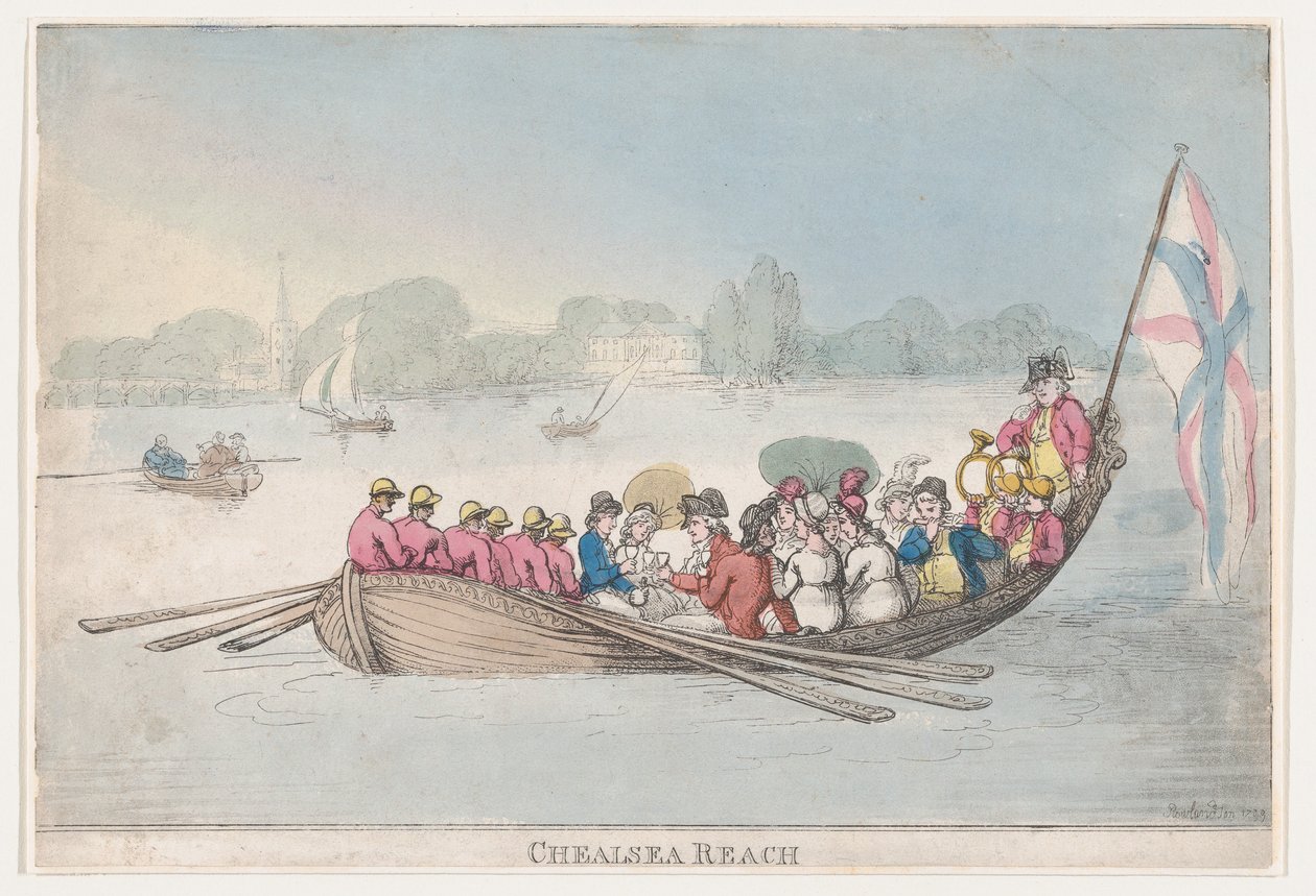 Chelsea Reach door Thomas Rowlandson