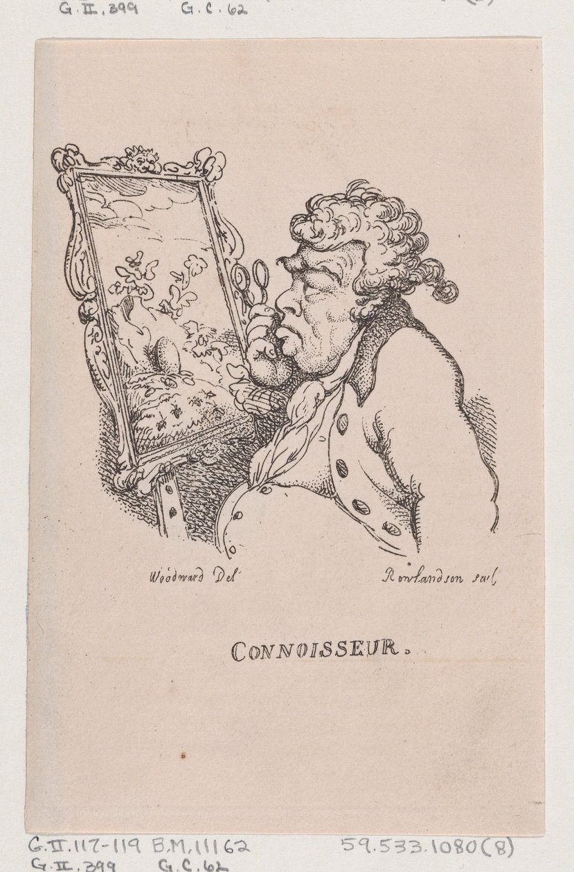 Connoisseur, april 1808 door Thomas Rowlandson