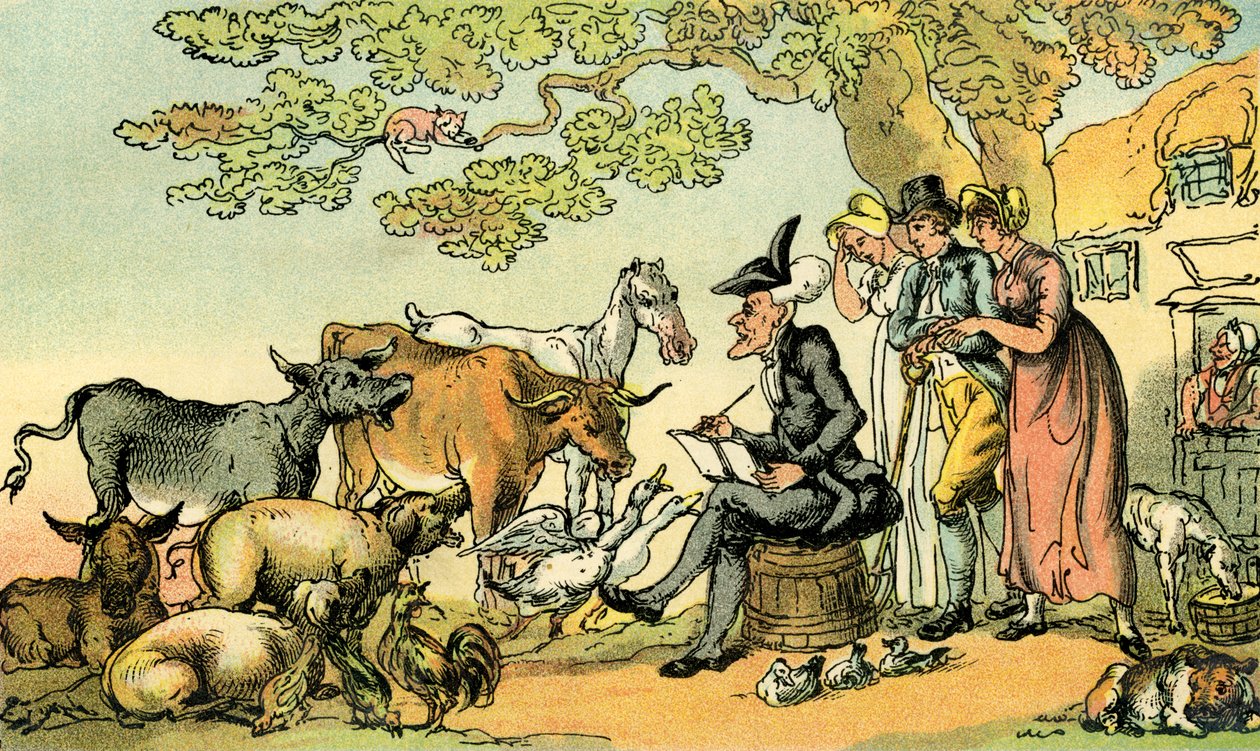 Dr. Syntax schetst naar de natuur door Thomas Rowlandson