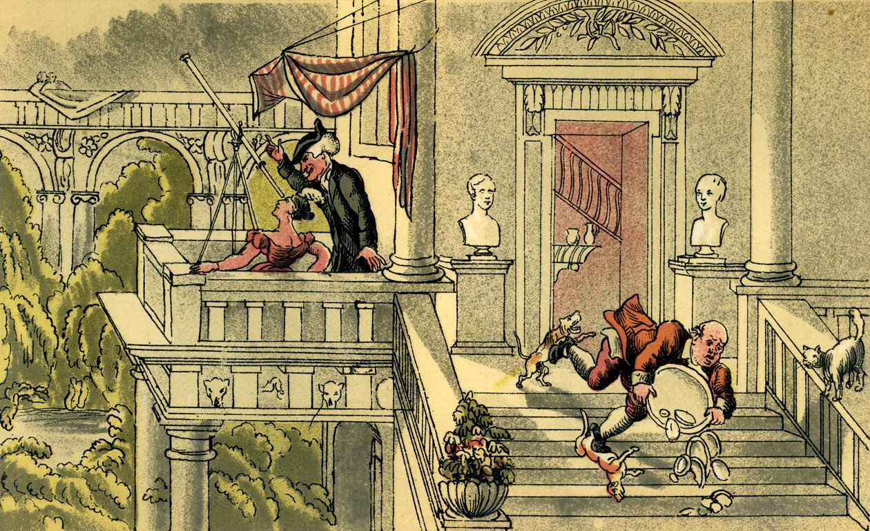 Dr Syntax sterrenkijken door Thomas Rowlandson