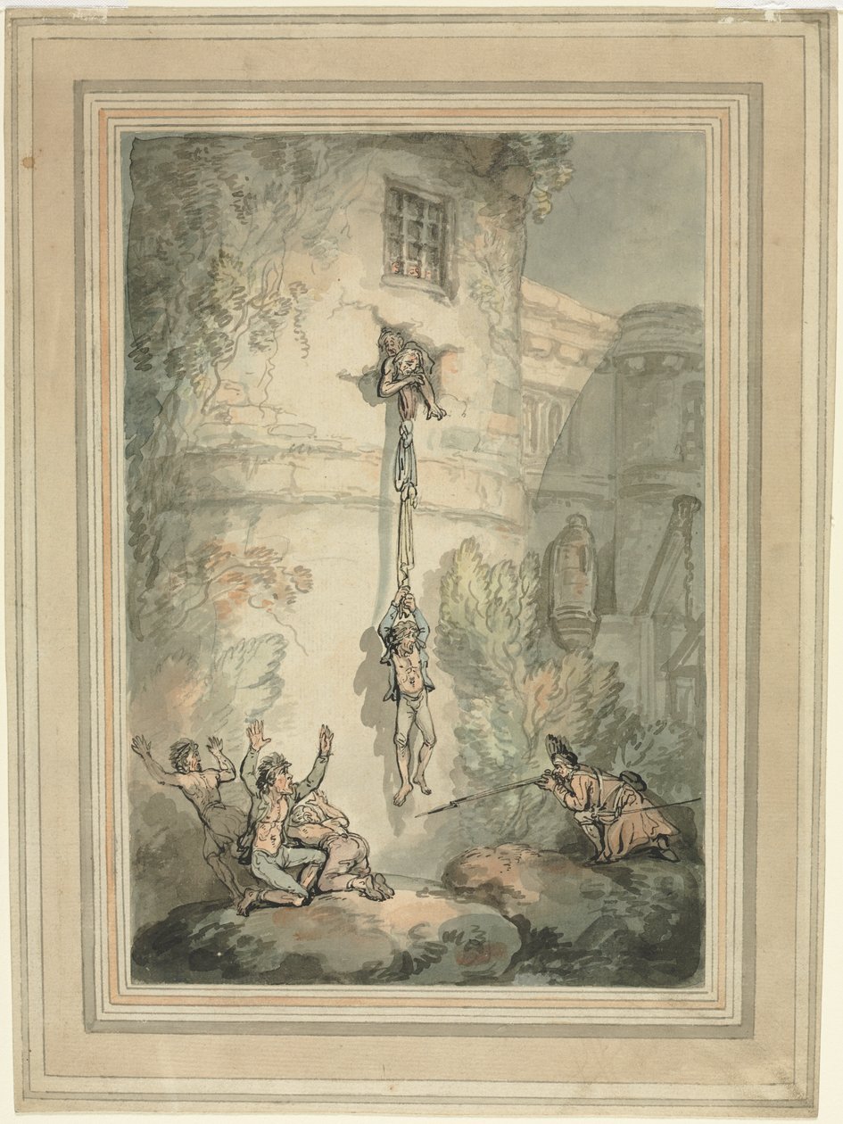 Ontsnapping van Franse Gevangenen door Thomas Rowlandson