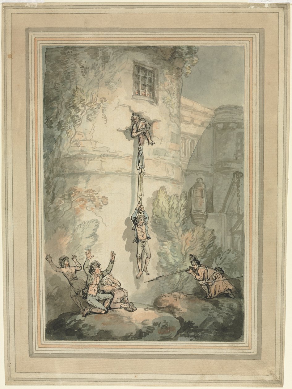 Ontsnapping van Franse Gevangenen door Thomas Rowlandson