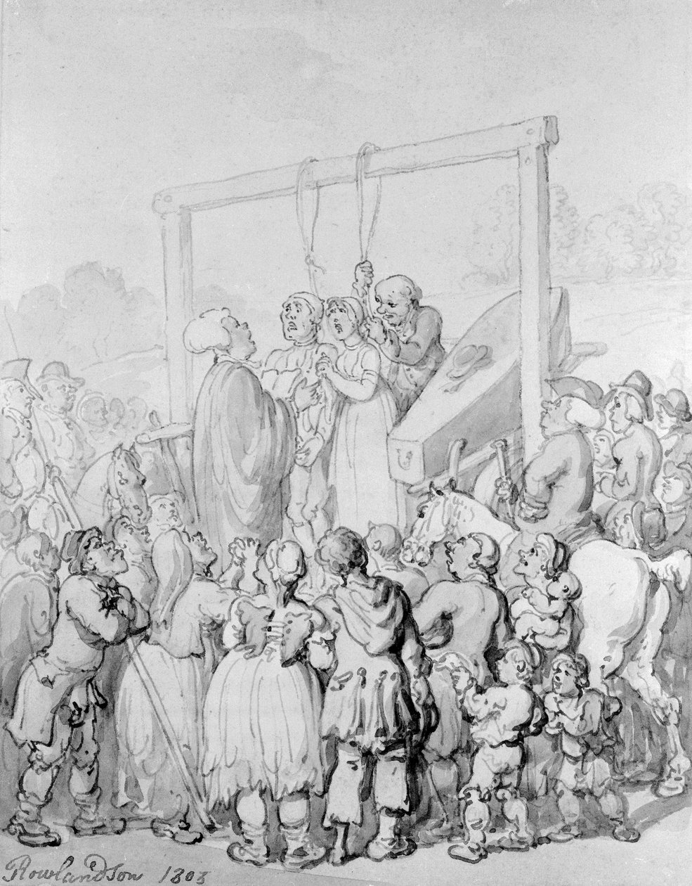 Executie op Tyburn door Thomas Rowlandson